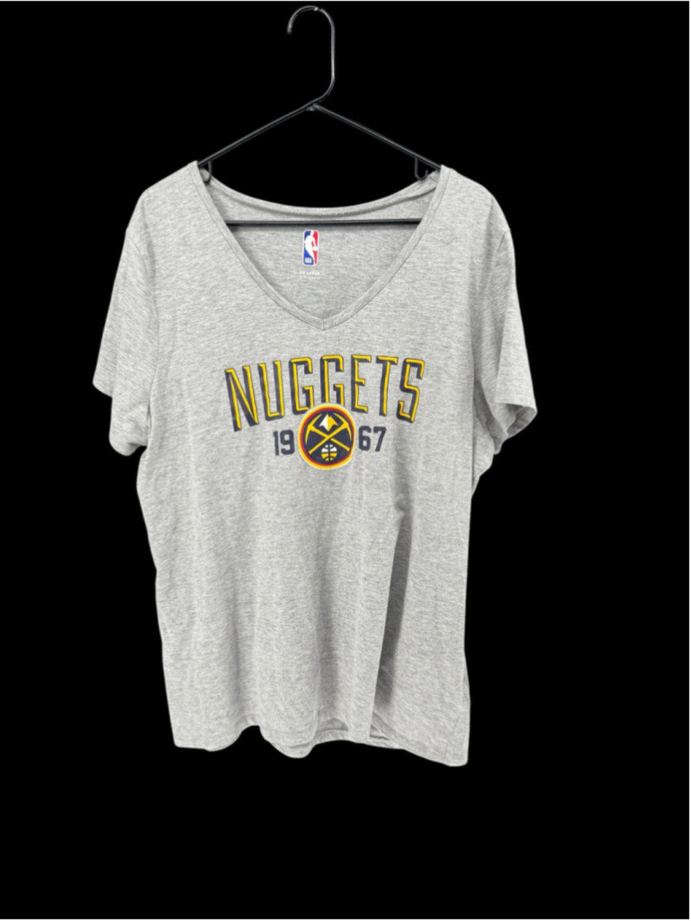 Men's NBA Denver Nuggets T-Shirt XXL Grey Yellow